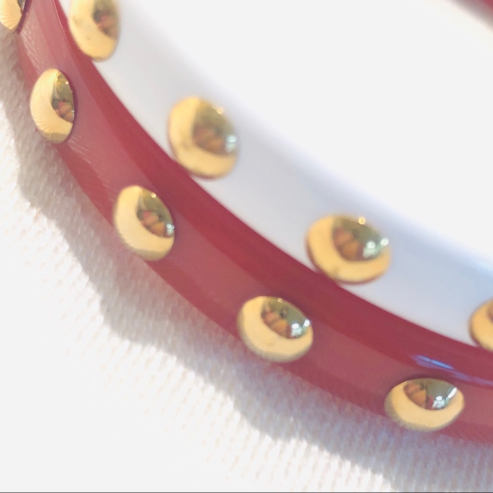 🎉HP🎉Coach 1/3” White Resin Nailhead Bracelet❗️Only White Left❗️ - Picture 4 of 5